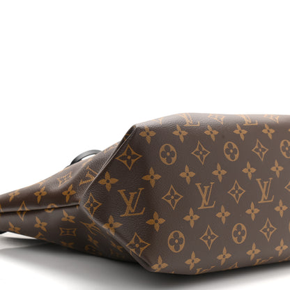 Louis Vuitton Monogram Flower Zipped Tote MM Black 9 of 10