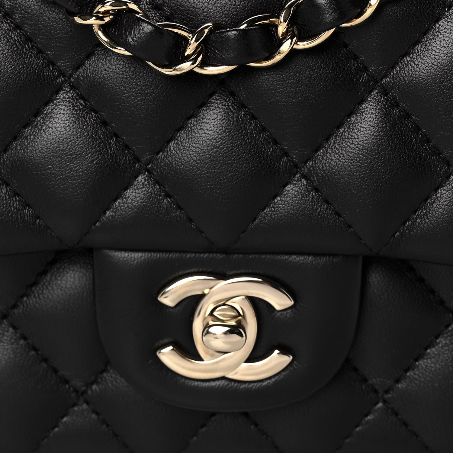 Chanel Lambskin Quilted Mini Rectangular Flap Black 8 of 11