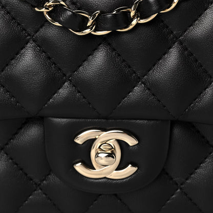 Chanel Lambskin Quilted Mini Rectangular Flap Black 8 of 11