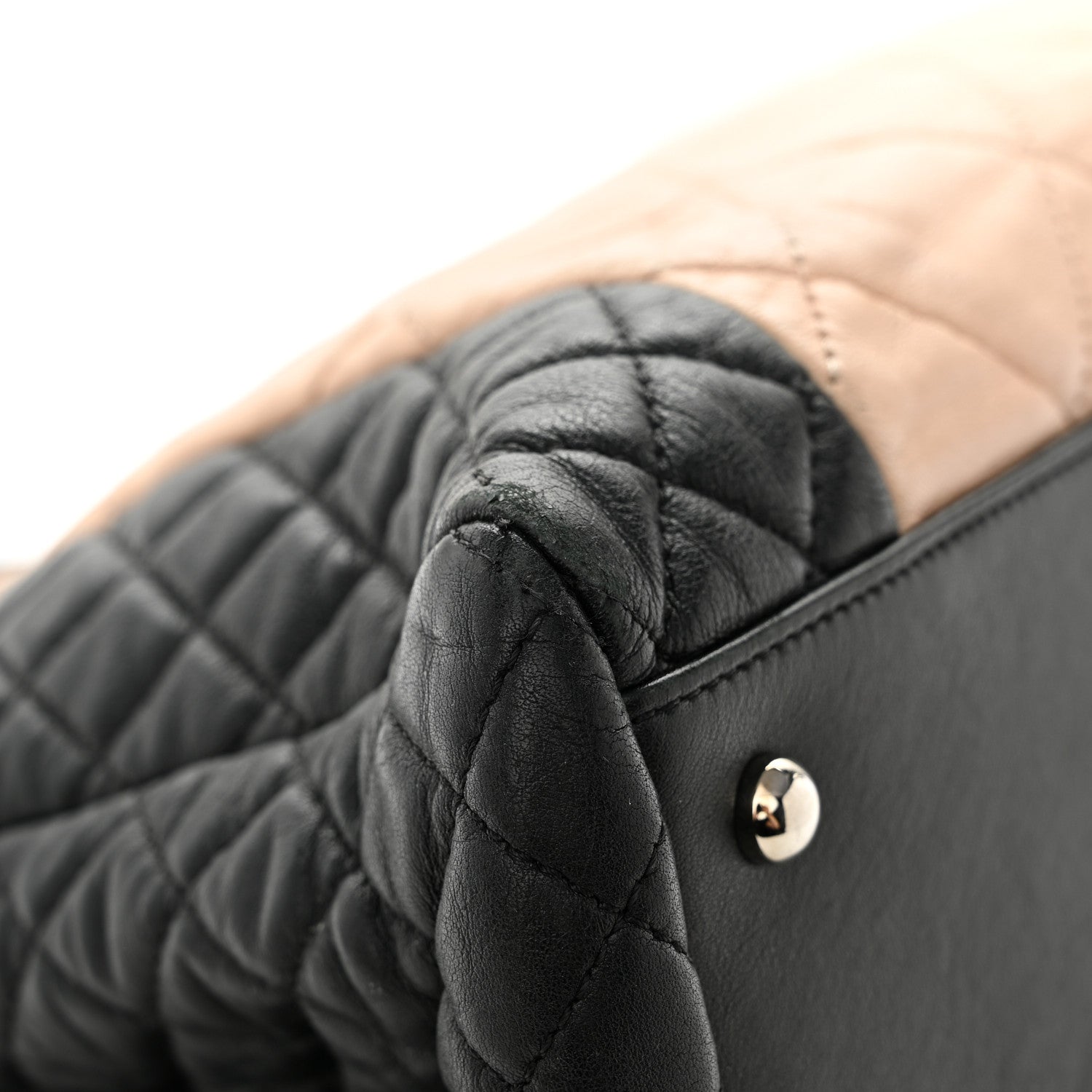 Chanel Lambskin Quilted CC Shopping Tote Black Rose Clair 8 of 15