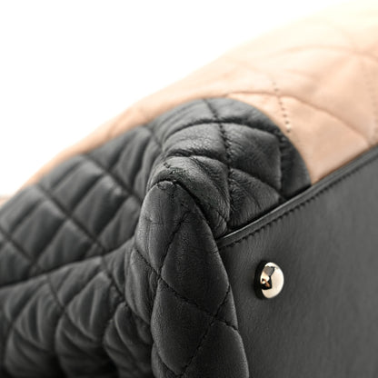 Chanel Lambskin Quilted CC Shopping Tote Black Rose Clair 8 of 15