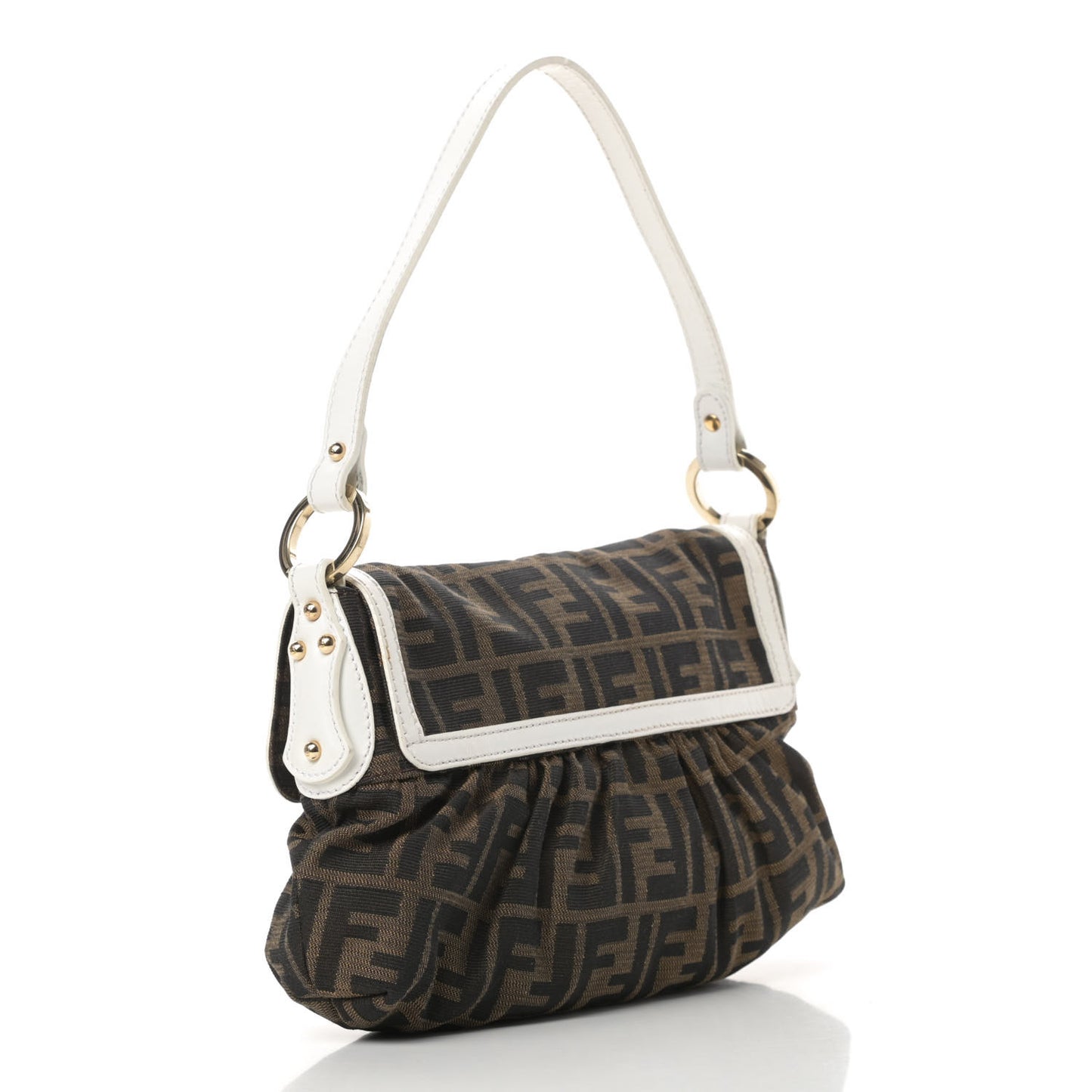 Zucca Cuoio Lucido Small Chef Shoulder Bag Tobacco White