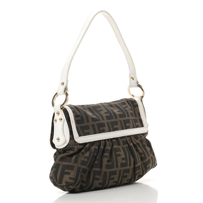Fendi Zucca Cuoio Lucido Small Chef Shoulder Bag Tobacco White 3 of 12