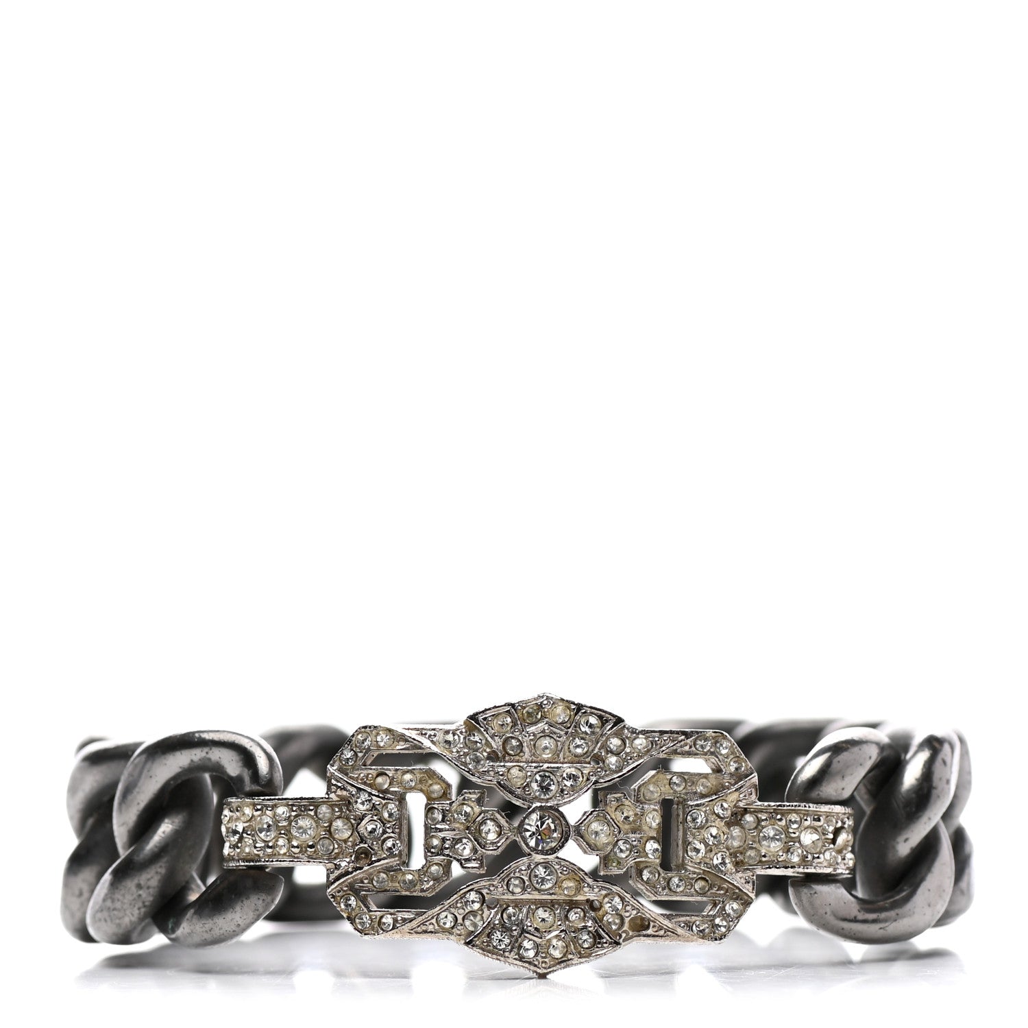 Chanel Crystal CC Chain Link Dark Silver 1 of 5