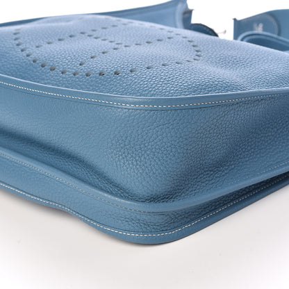 Hermes Taurillon Clemence Evelyne III GM Blue Jean 9 of 10