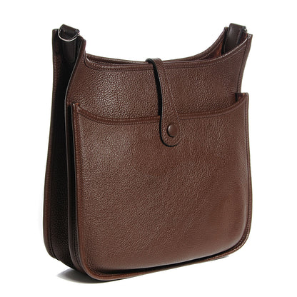 Hermes Taurillon Clemence Evelyne III PM Chocolate 3 of 14