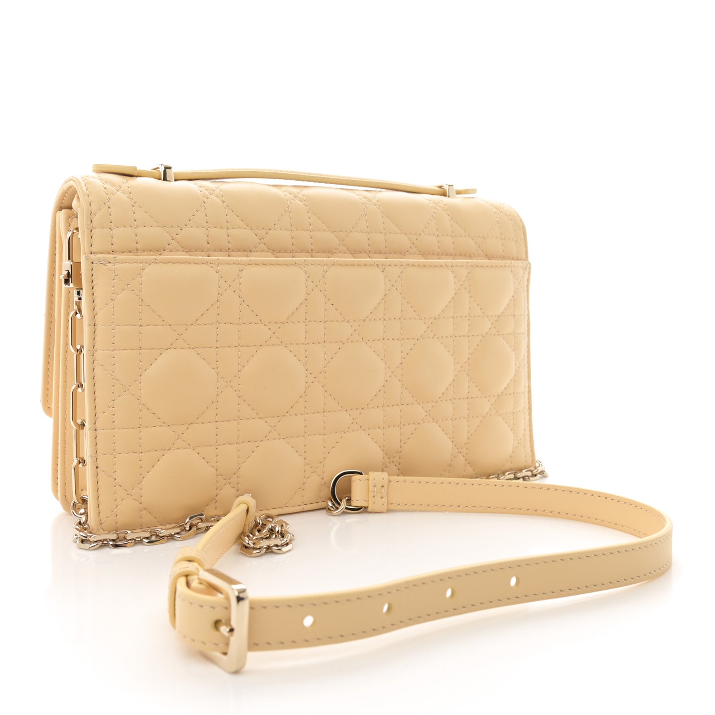 Lambskin Cannage My Dior Top Handle Bag Yellow