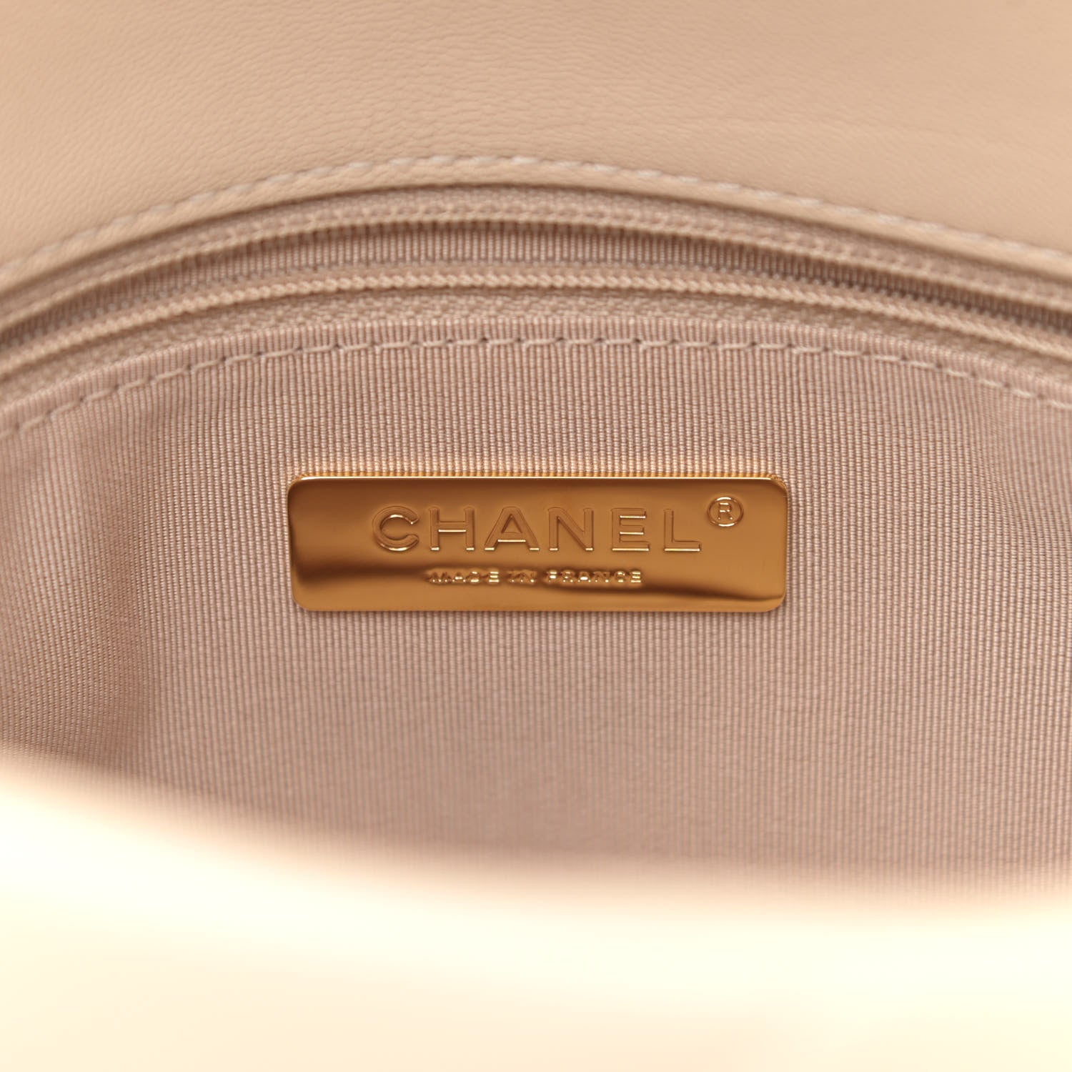 Chanel Goatskin Quilted Large Chanel 19 Flap Beige 7 of 11