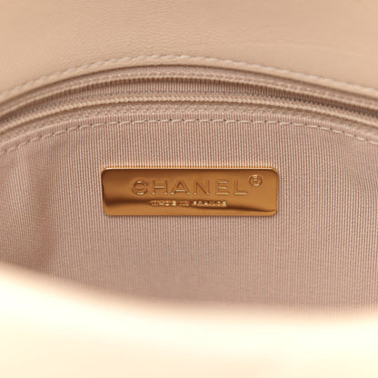 Chanel Goatskin Quilted Large Chanel 19 Flap Beige 7 of 11