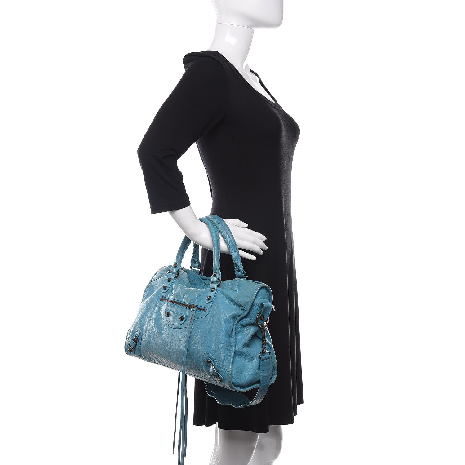 Balenciaga Agneau Classic Hardware City Bleu Paon 2 of 10