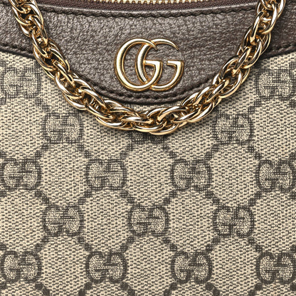 Gucci GG Supreme Monogram Textured Dollar Calfskin Web Small Ophidia GG Handbag Beige Ebony New Acero 8 of 10