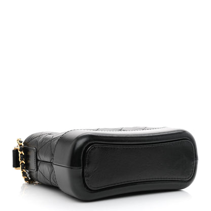 Chanel Aged Calfskin Quilted Small Gabrielle Hobo Black 3 of 9