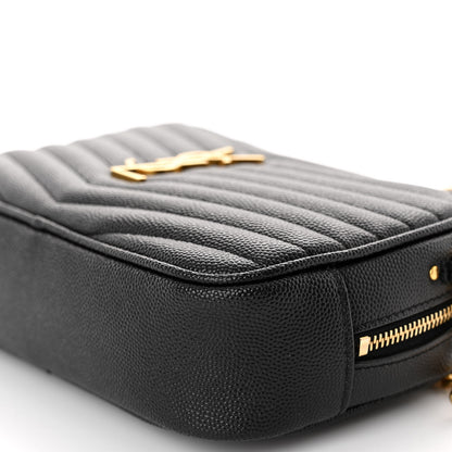 Saint Laurent Grain De Poudre Matelasse Monogram Mini Lou Camera Bag Black 9 of 9