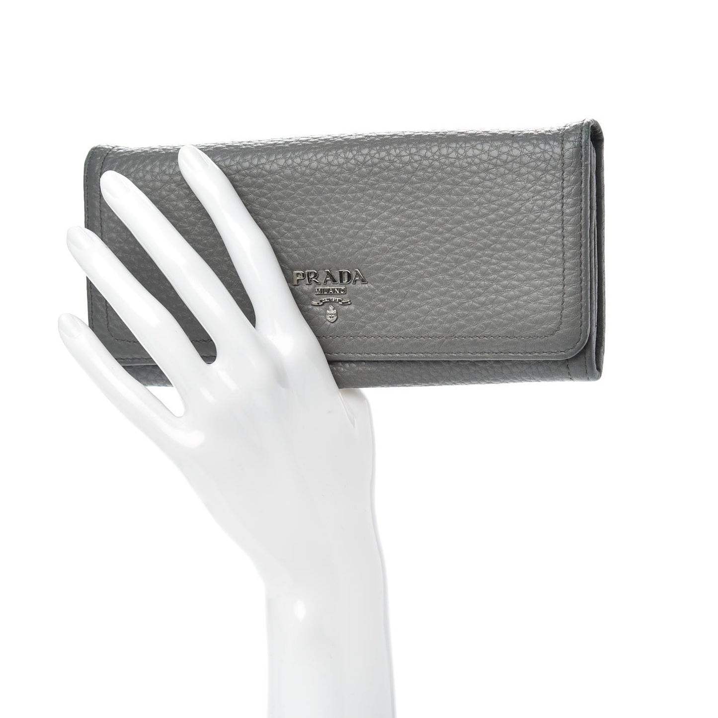 Vitello Daino Flap Continental Wallet Marmo