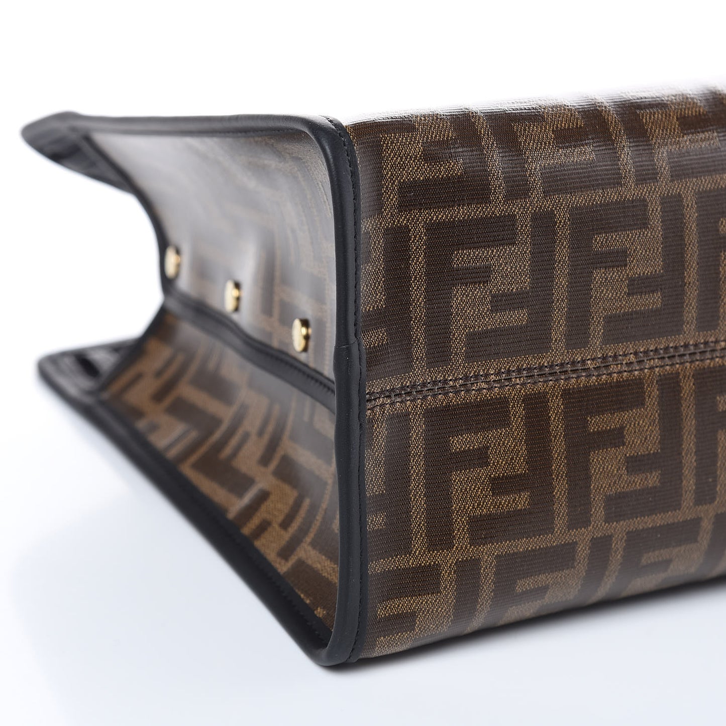 Glazed Fabric Vitello Century FF 1974 Stamp Patch Medium Peekaboo Defender Cover Mogano Panna Black