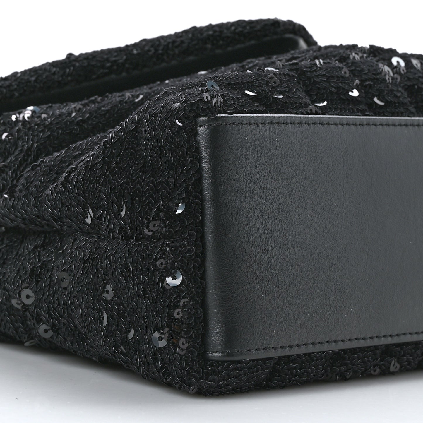 Sequin Y Quilted Monogram Small Loulou Chain Satchel Black