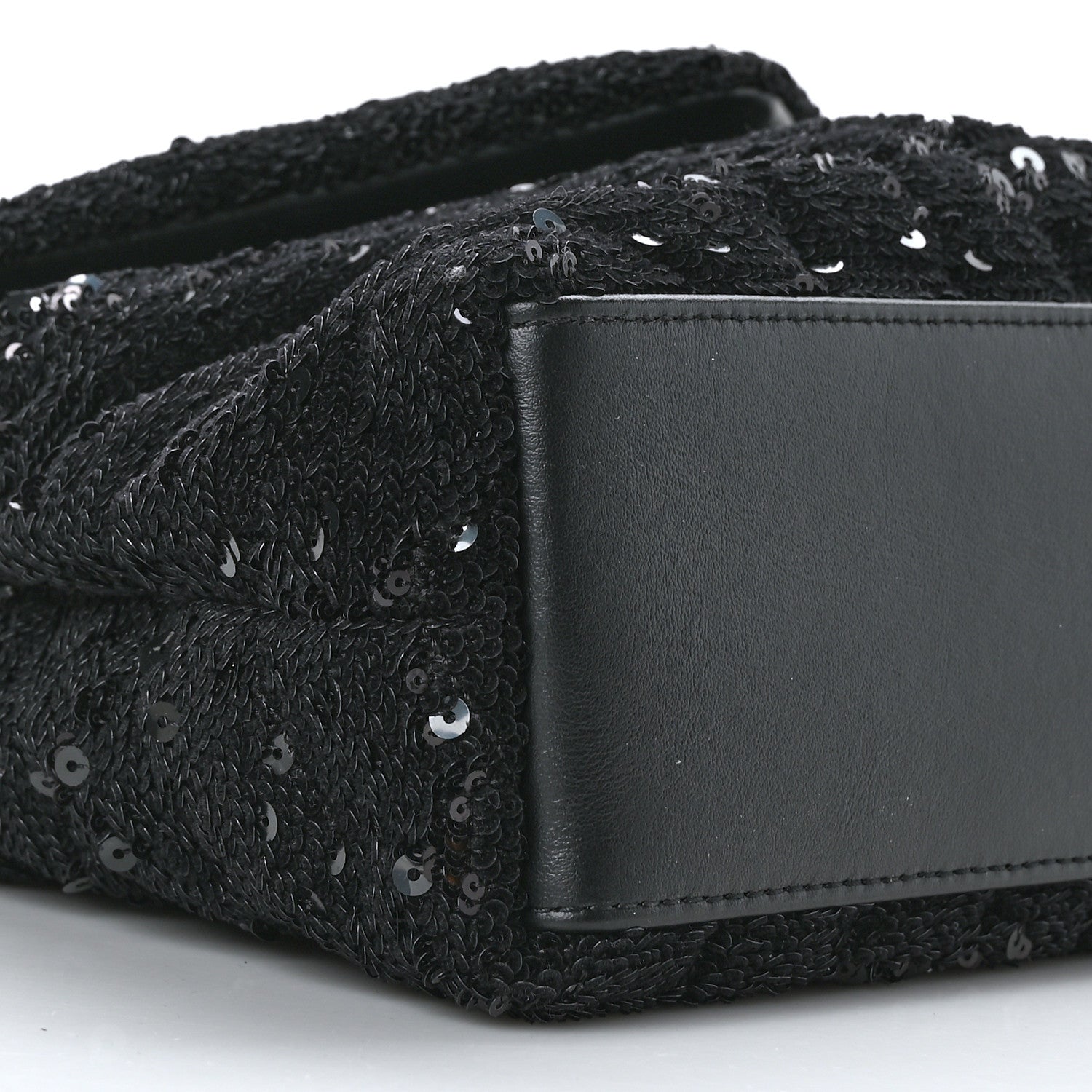 Saint Laurent Sequin Y Quilted Monogram Small Loulou Chain Satchel Black 9 of 10