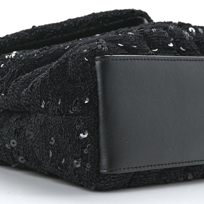 Saint Laurent Sequin Y Quilted Monogram Small Loulou Chain Satchel Black 9 of 10
