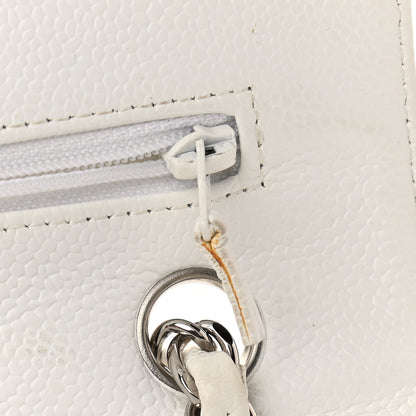 Chanel Caviar Quilted Medium Double Flap White 10 of 11