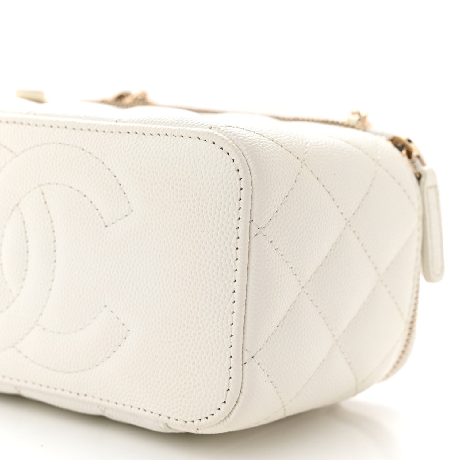 Chanel Caviar Quilted Small Vanity Case With Chain White 10 of 10