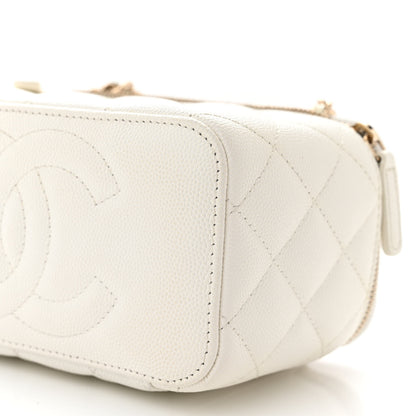 Chanel Caviar Quilted Small Vanity Case With Chain White 10 of 10