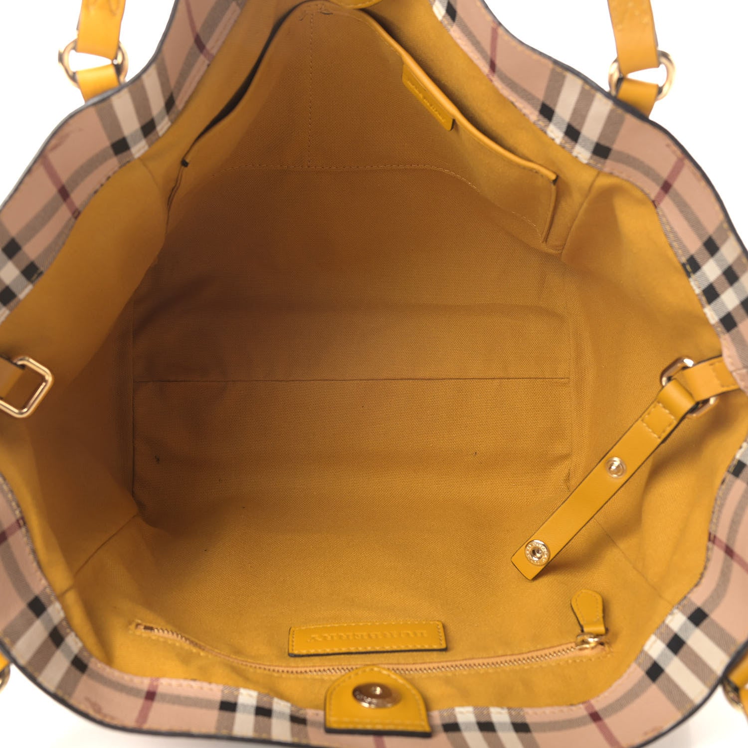 Burberry Haymarket Check Small Canterbury Tote Gold Freesia 4 of 5