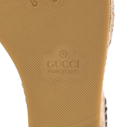 Gucci Nappa Matelasse GG Marmont Ankle Wrap Platform 35/120mm Espadrille Wedges 38.5 Black 6 of 11