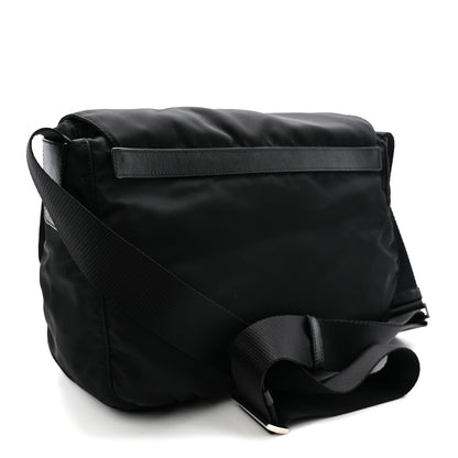 Prada Tessuto Nylon Saffiano Double Buckle Messenger Shoulder Bag Black 3 of 10
