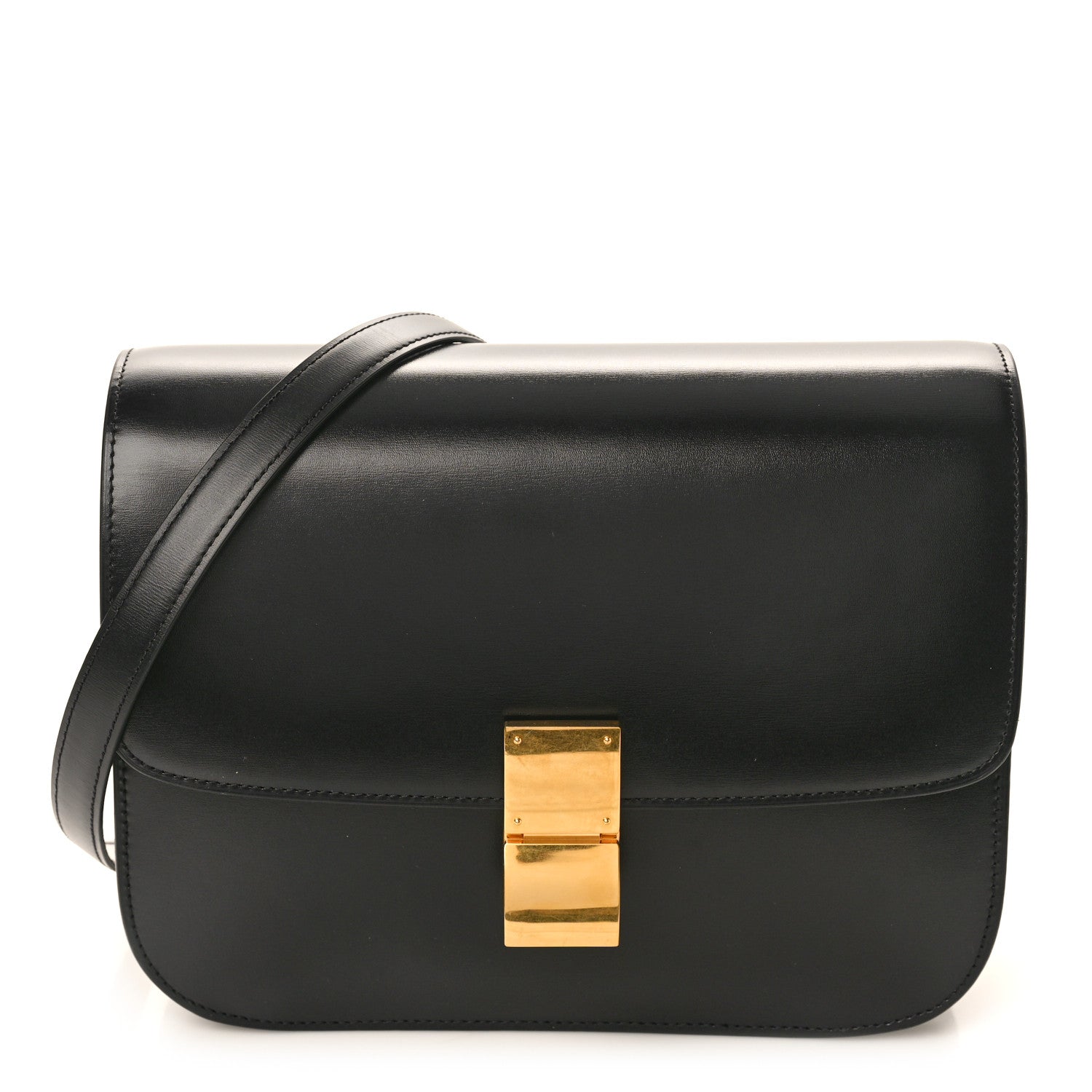 Celine Box Calfskin Medium Classic Box Flap Bag Black 1 of 9