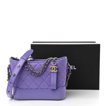 Chanel Aged Calfskin Quilted Small Gabrielle Hobo Purple 11 of 11