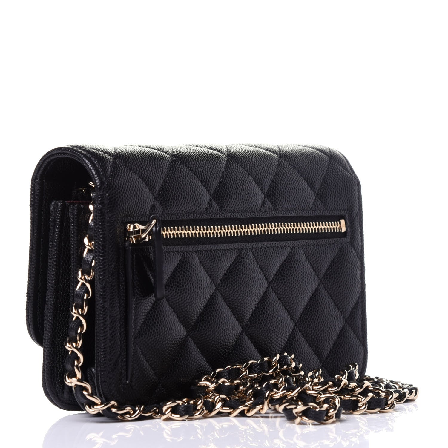Chanel Caviar Quilted Mini Wallet On Chain WOC Black 3 of 11