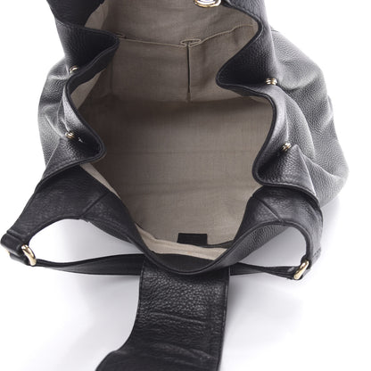 Gucci Pebbled Calfskin Medium Greenwich Shoulder Bag Black 5 of 12