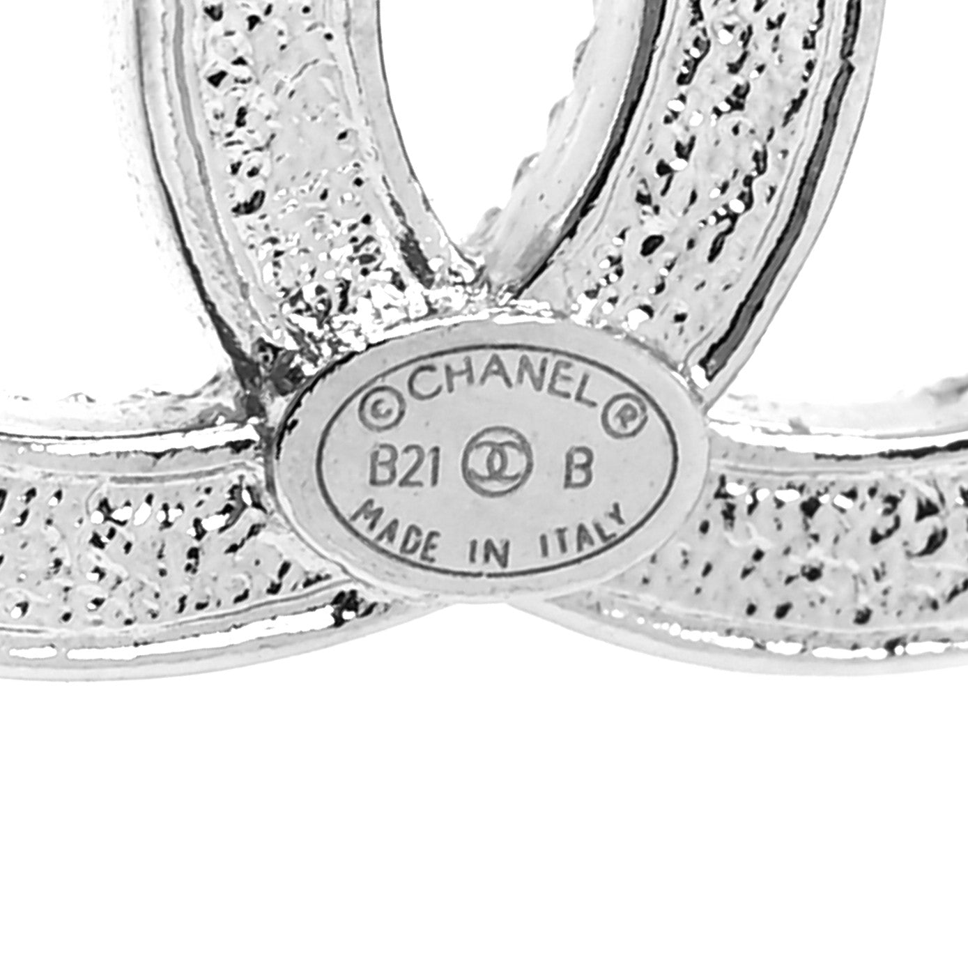 Chanel Crystal CC Earrings Silver 4 of 4