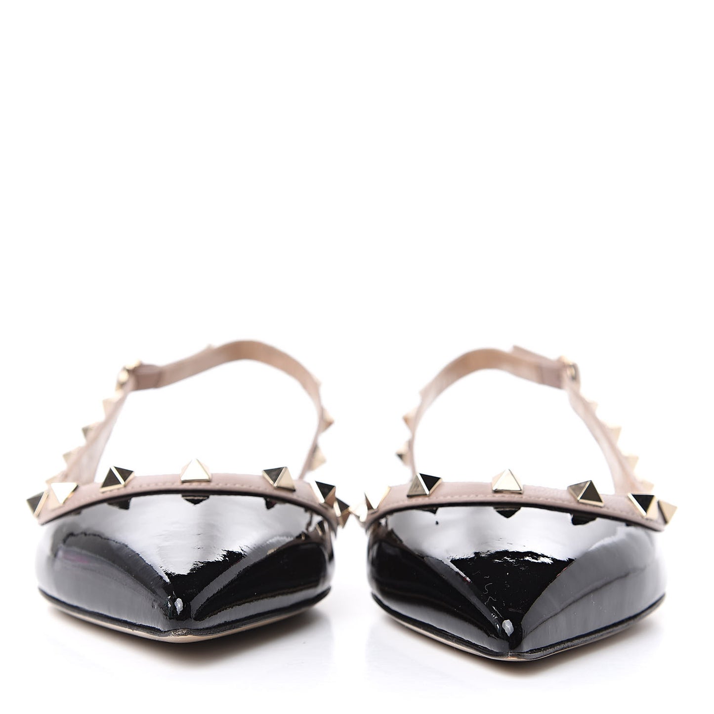 Patent Rockstud Slingback Flats 36 Black Poudre