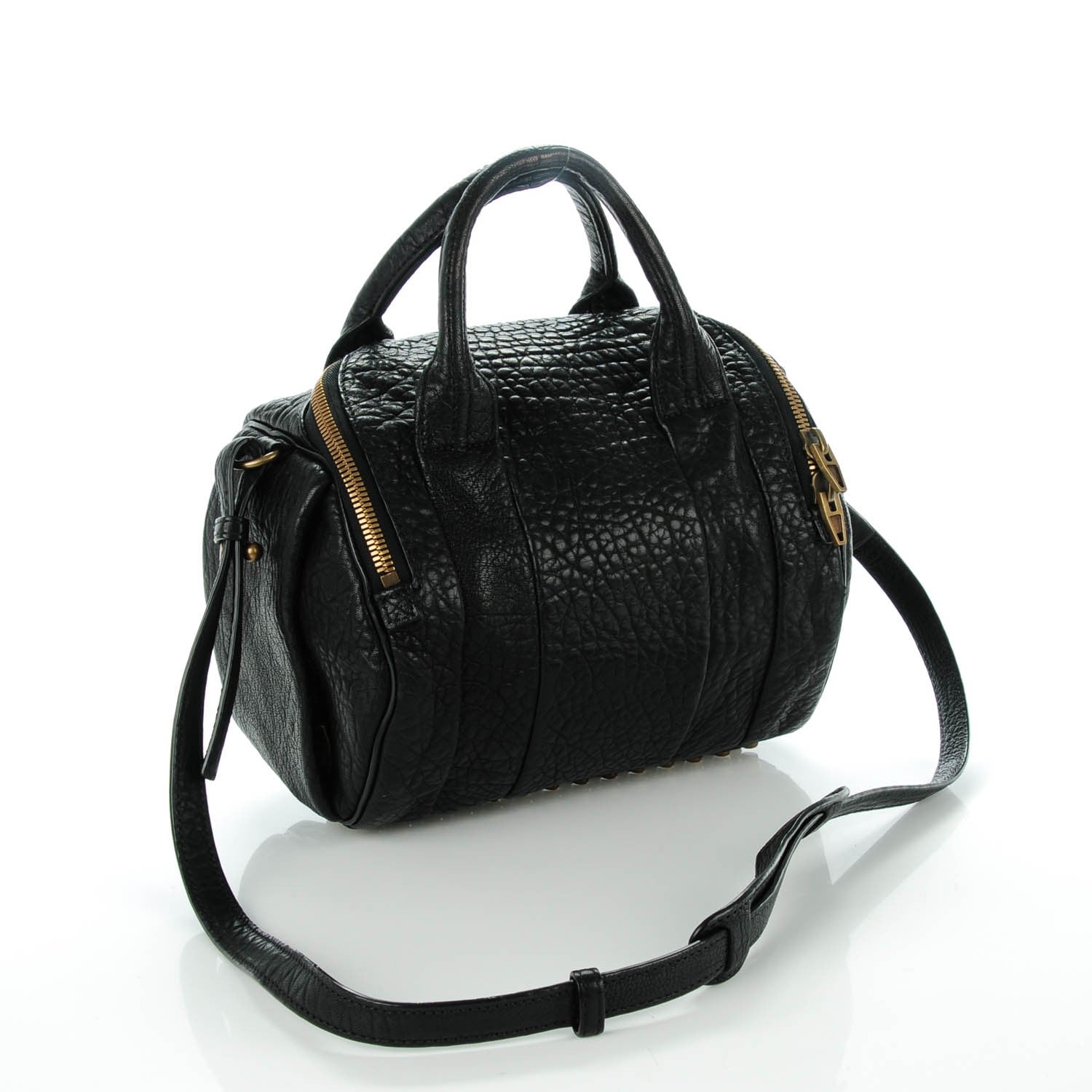 Alexander Wang Pebbled Lambskin Rockie Black Antique Brass Hardware 3 of 8