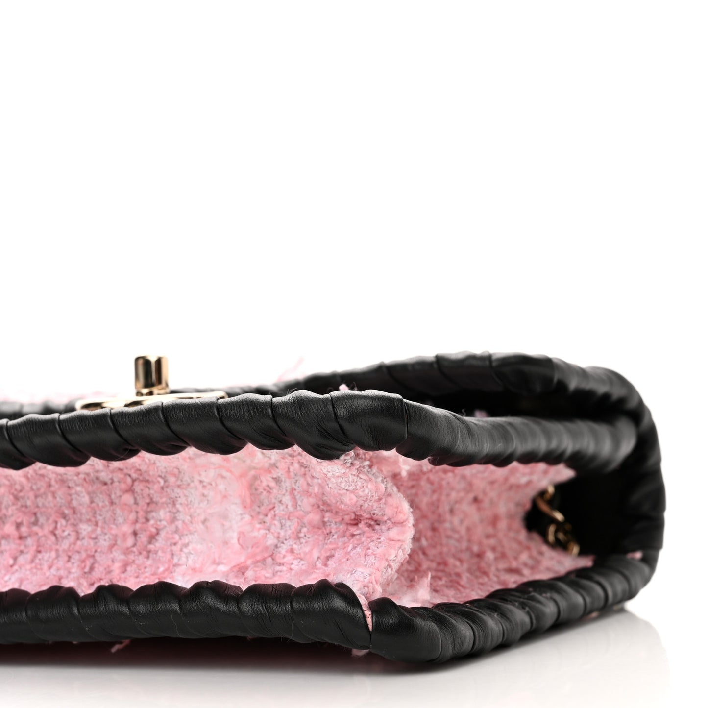 Tweed Braided Calfskin Mini My Own Frame Flap Pink Black