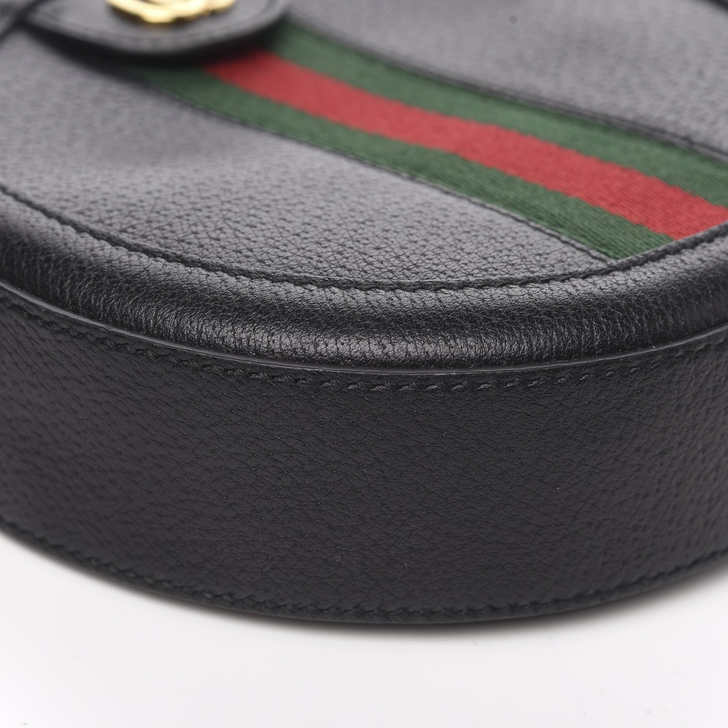 Gucci Grained Calfskin Web Mini Ophidia Round Shoulder Bag Black 10 of 11