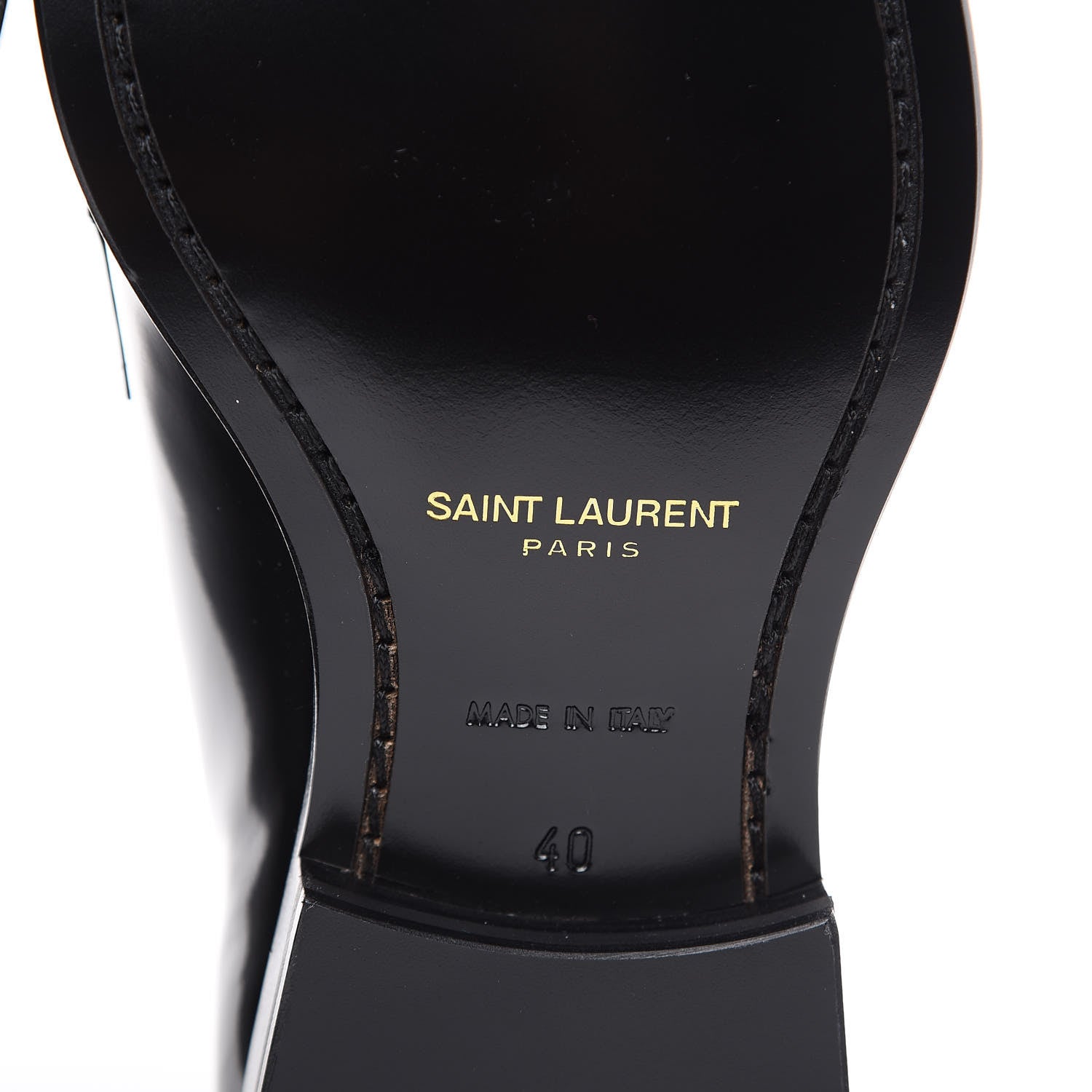 Saint Laurent Patent Calfskin Dylan 20 Lu Lace Up Oxfords 40 Black 7 of 9
