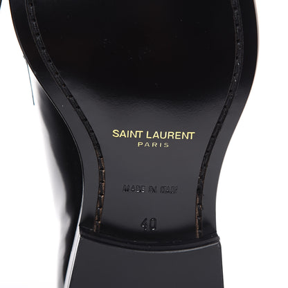 Saint Laurent Patent Calfskin Dylan 20 Lu Lace Up Oxfords 40 Black 7 of 9