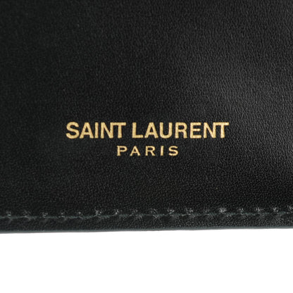 Saint Laurent Calfskin Classic Pushlock Wallet Black 6 of 7