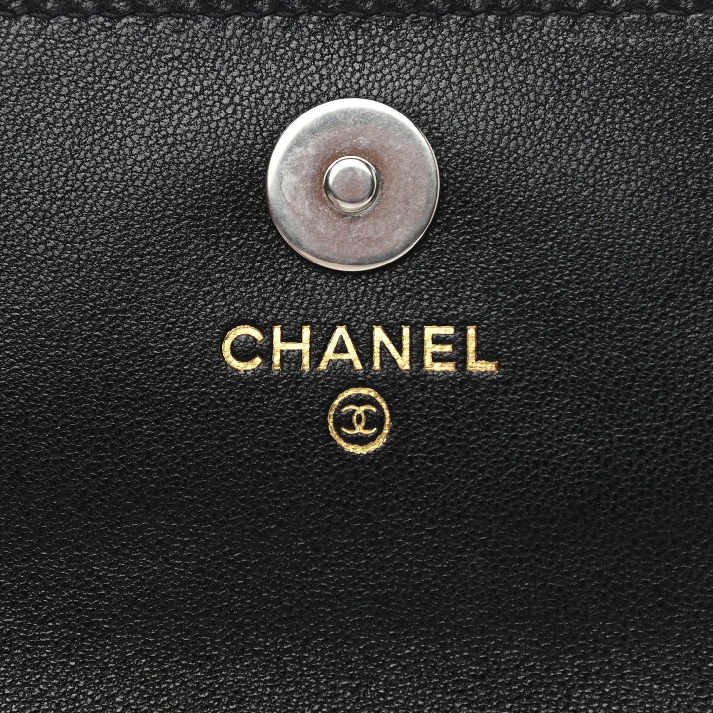 Lambskin Quilted Chanel 19 Flap Card Holder Black