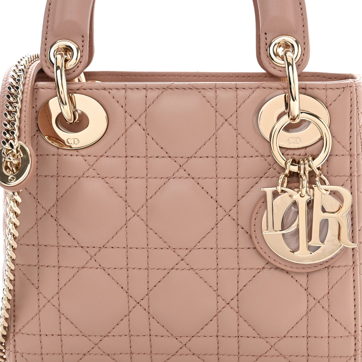 Lambskin Cannage Mini Lady Dior Blush