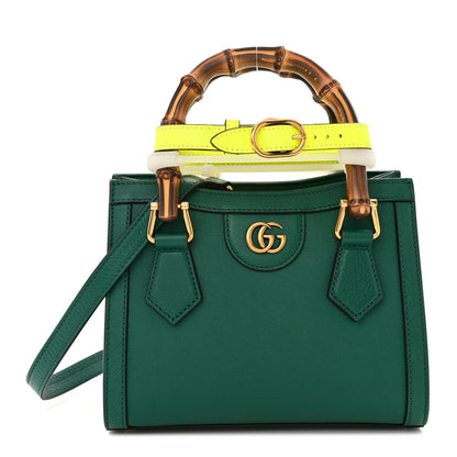 Gucci Wonka Grain Calfskin Mini Diana Tote Bag Green Yellow Fluo 1 of 10