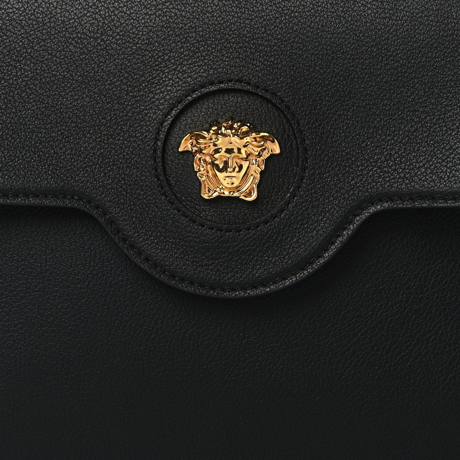 Versace Calfskin La Medusa Top Handle Shoulder Bag Black 7 of 10