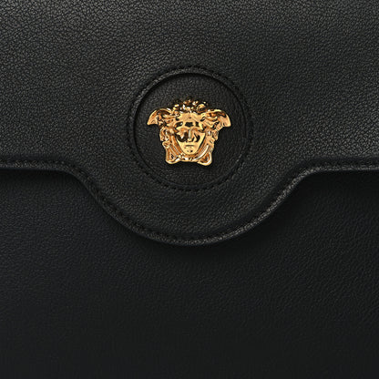 Versace Calfskin La Medusa Top Handle Shoulder Bag Black 7 of 10