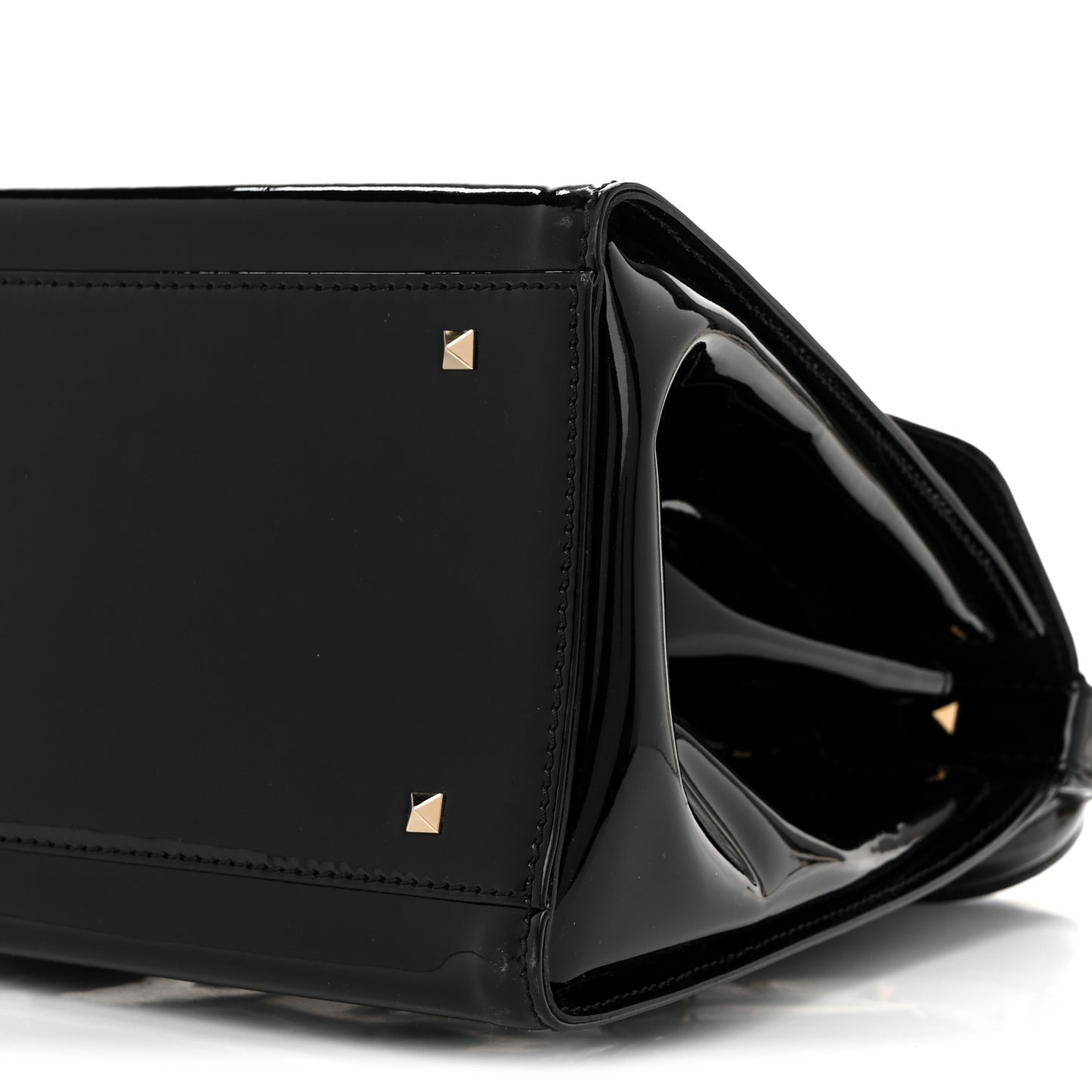 Patent Rockstud Tote Black