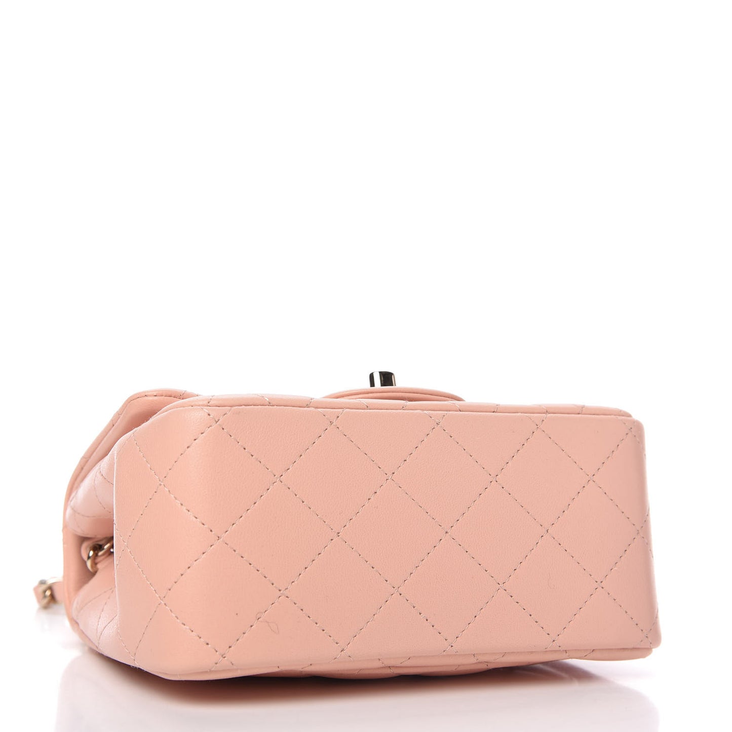 Lambskin Quilted Mini Square Flap Light Pink