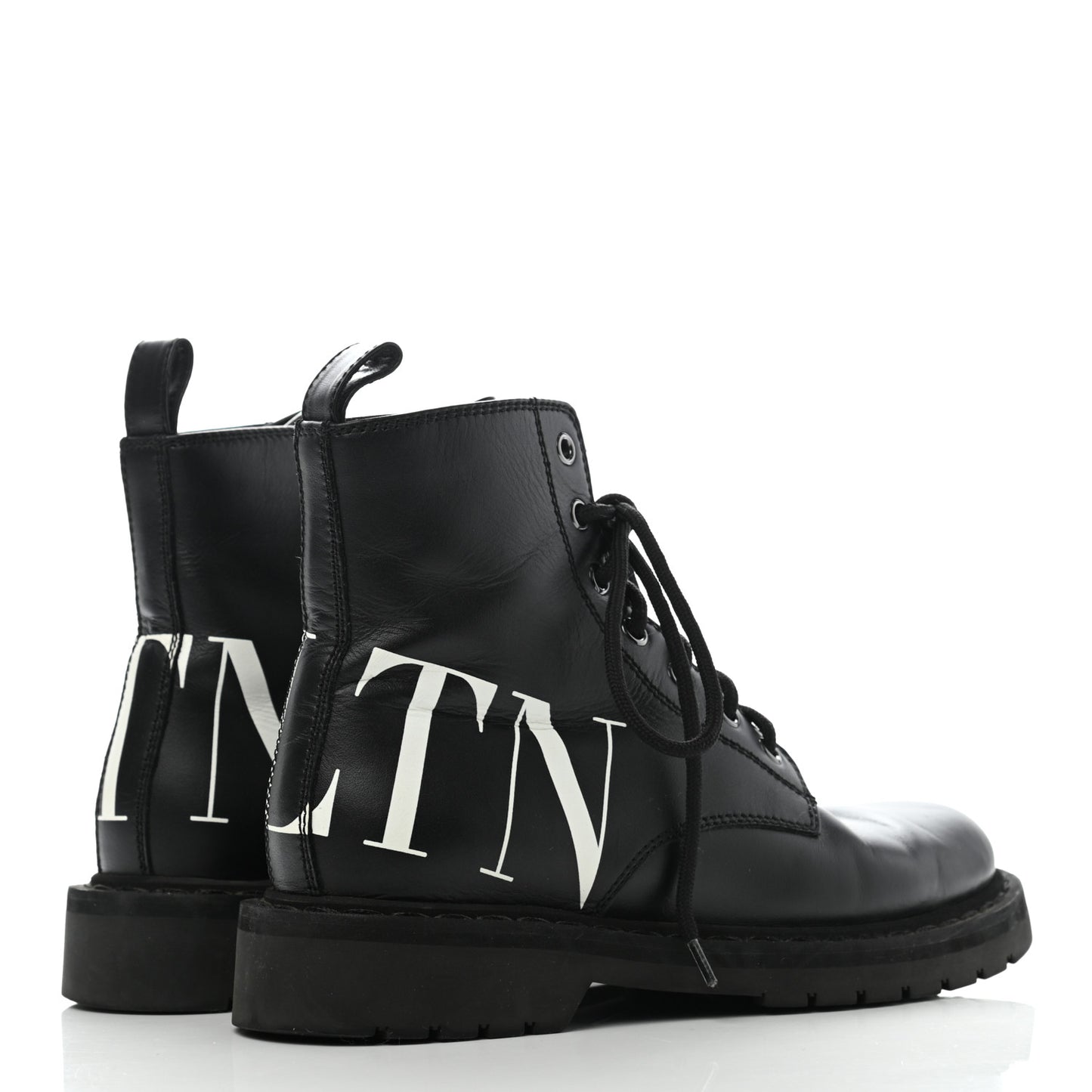 Calfskin VLTN 20mm Combat Boots 36.5 Black White