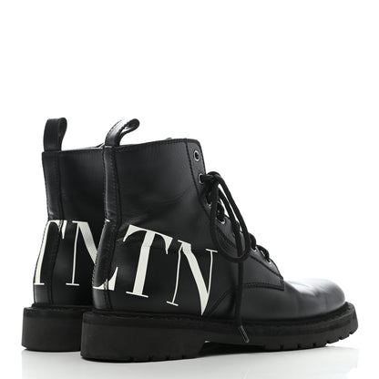 Valentino Garavani Calfskin VLTN 20mm Combat Boots 36.5 Black White 6 of 11