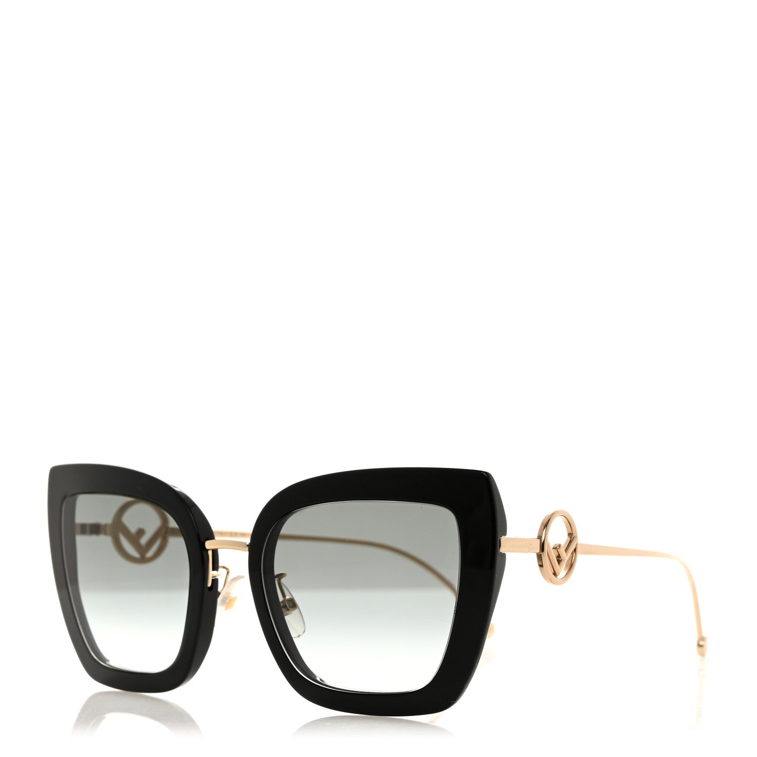 Fendi Acetate Metal F is Fendi Square Cat Eye Sunglasses FF 0424/F/S Black 1 of 7